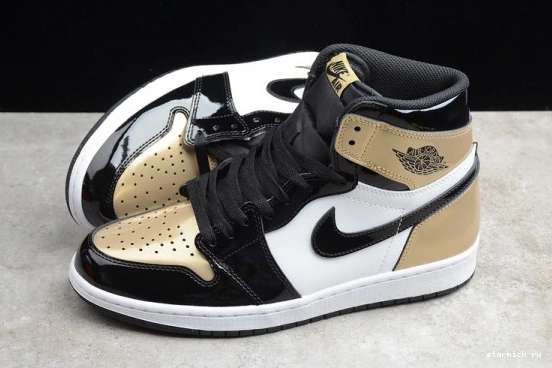 Patent High 007 Retro Jordan 1 861428-007 861428 Gold Toe  NRG 1208